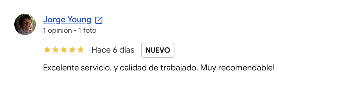 Excelente servicio, y calidad de trabajado. Muy recomendable!